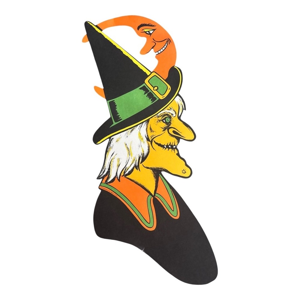 Vintage Halloween Decorations Witch Cat Pumpkin Owl Haunted House Set